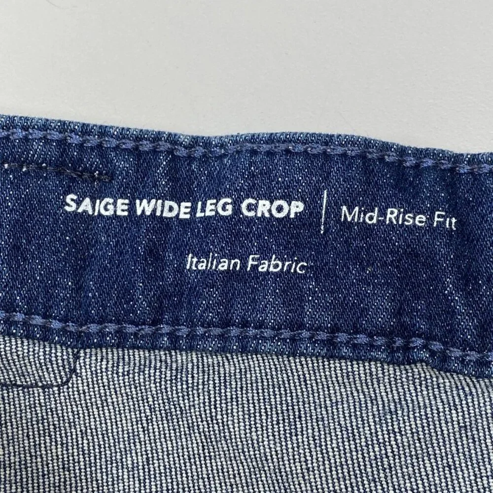 NEW AG Women’s Saige Wide Leg Cropped Jeans Dark Blue Size 27 - Picture 5 of 11